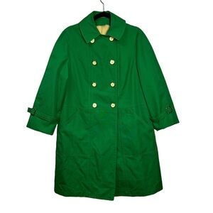Vintage Green Trench Coat Jacket sz 10P